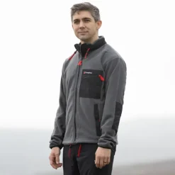 Berghaus Unisex Ascent 91 Fleece Jacket - AU Grey Pinstripe-Jet Black Hot