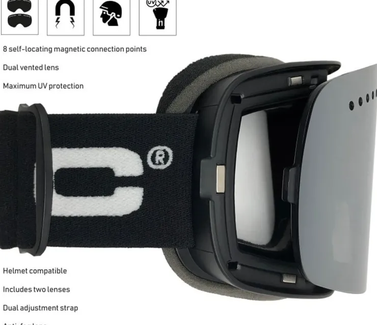 Bloc Eyewear BLOC Fifty-Five Goggle - Matt White-Blue Mirror Lens-Powder Lens Outlet