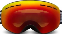 Bloc Eyewear BLOC Small Fit Moon Goggle - Matt Black-Brown Red Mirror Lens Best