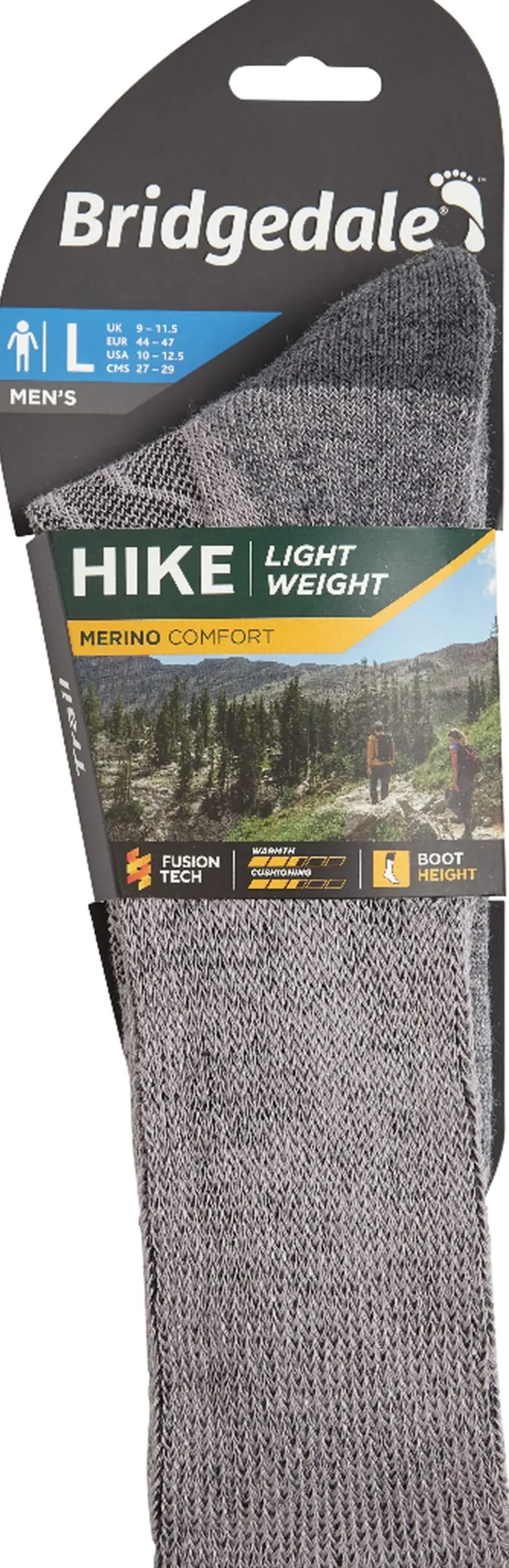 Bridgedale Mens Hike Lightweight Socks - Grey Outlet
