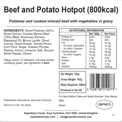 Expedition Foods Beef and Potato Hotpot - 800kcal Hot