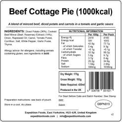 Expedition Foods Beef Cottage Pie - 1000kcal Outlet