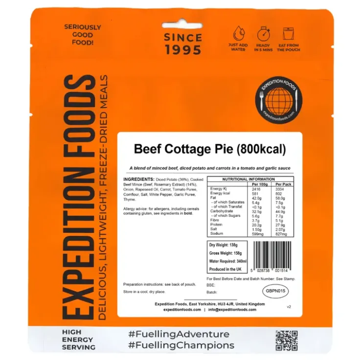 Expedition Foods Beef Cottage Pie - 800kcal Online