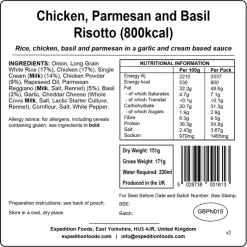 Expedition Foods Chicken Parmesan and Basil Risotto - 800kcal Best