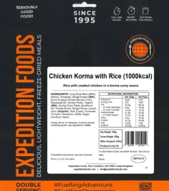 Expedition Foods Chicken Korma with Rice - 1000kcal Fashion