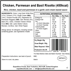 Expedition Foods Chicken Parmesan and Basil Risotto - 450kcal Discount