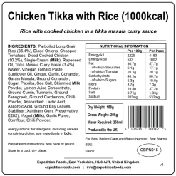 Expedition Foods Chicken Tikka with Rice - 1000kcal New