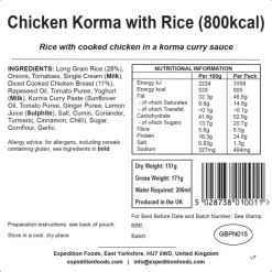 Expedition Foods Chicken Korma with Rice - 800kcal Discount