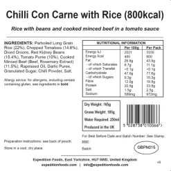 Expedition Foods Chilli Con Carne with Rice - 800kcal Online