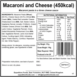 Expedition Foods Macaroni and Cheese - 450kcal Outlet