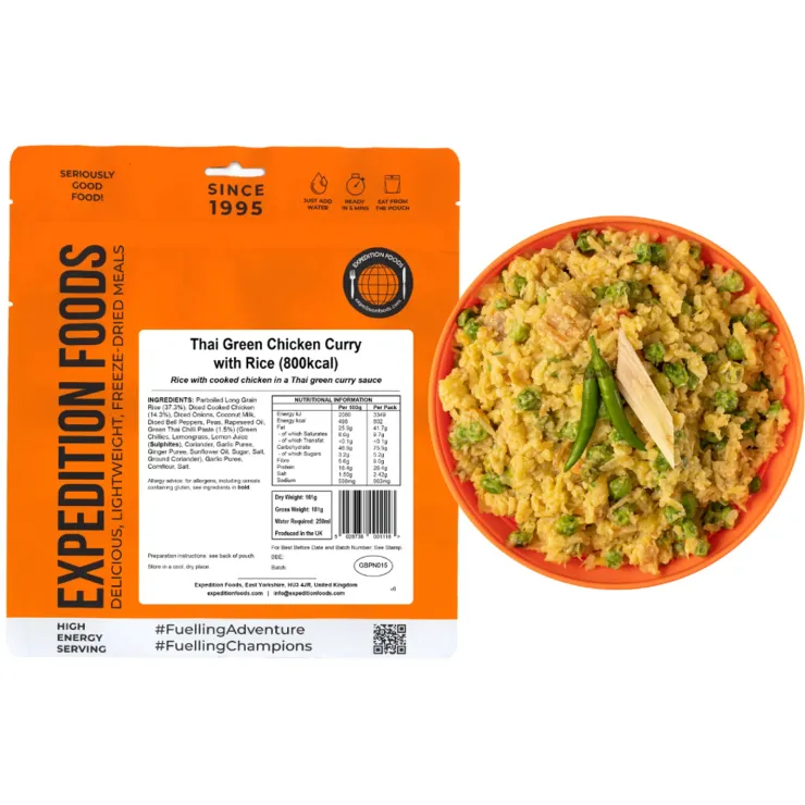 Expedition Foods Thai Green Chicken Curry with Rice - 800kcal Outlet