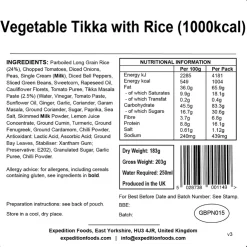 Expedition Foods Vegetable Tikka with Rice - 1000kcal Fashion