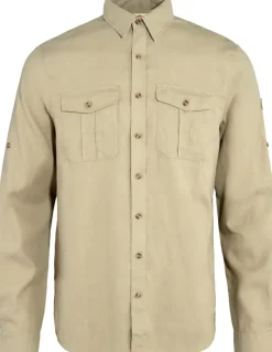 Fjallraven Mens Ovik Travel LS Shirt - Sand Stone Outlet