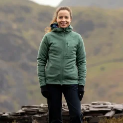 Fjallraven Womens Abisko Grid Fleece Hoodie - Patina Green Sale