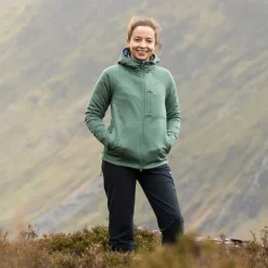 Fjallraven Womens Abisko Grid Fleece Hoodie - Patina Green Sale