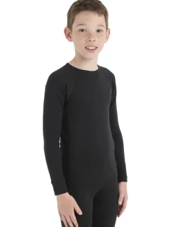 Icebreaker Kids 200 Oasis Long Sleeved Crewe Top - Black Online