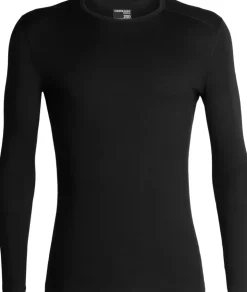 Icebreaker Mens 200 Oasis Long Sleeved Crewe Top - Black Best