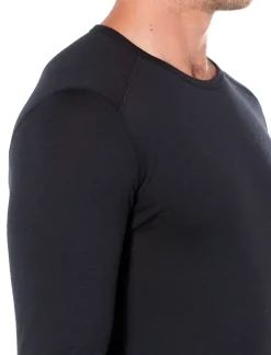 Icebreaker Mens 200 Oasis Long Sleeved Crewe Top - Black Best