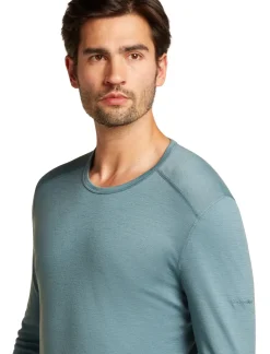 Icebreaker Mens 200 Oasis Long Sleeved Crewe Top - Blue Ash Online