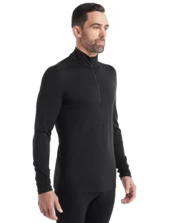 Icebreaker Mens 200 Oasis LS Half Zip Top - Black Fashion
