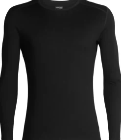 Icebreaker Mens 260 Tech Long Sleeved Crewe Top - Black Hot