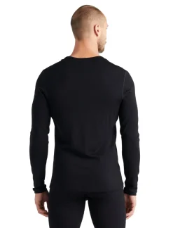 Icebreaker Mens 260 Tech Long Sleeved Crewe Top - Black Hot