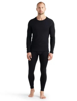 Icebreaker Mens 260 Tech Long Sleeved Crewe Top - Black Hot