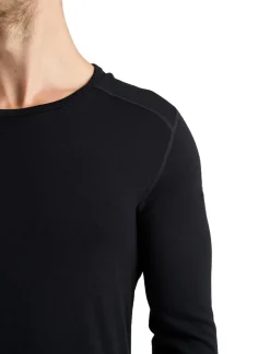 Icebreaker Mens 260 Tech Long Sleeved Crewe Top - Black Hot