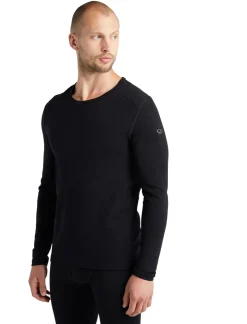 Icebreaker Mens 260 Tech Long Sleeved Crewe Top - Black Hot