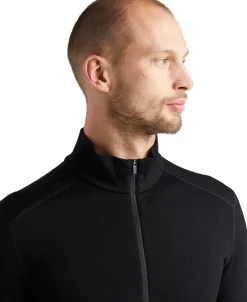 Icebreaker Mens 260 Tech LS Half Zip Top - Black Hot