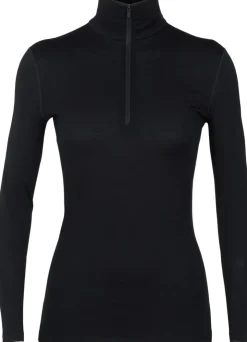 Icebreaker Womens 200 Oasis LS Half Zip Top - Black Clearance