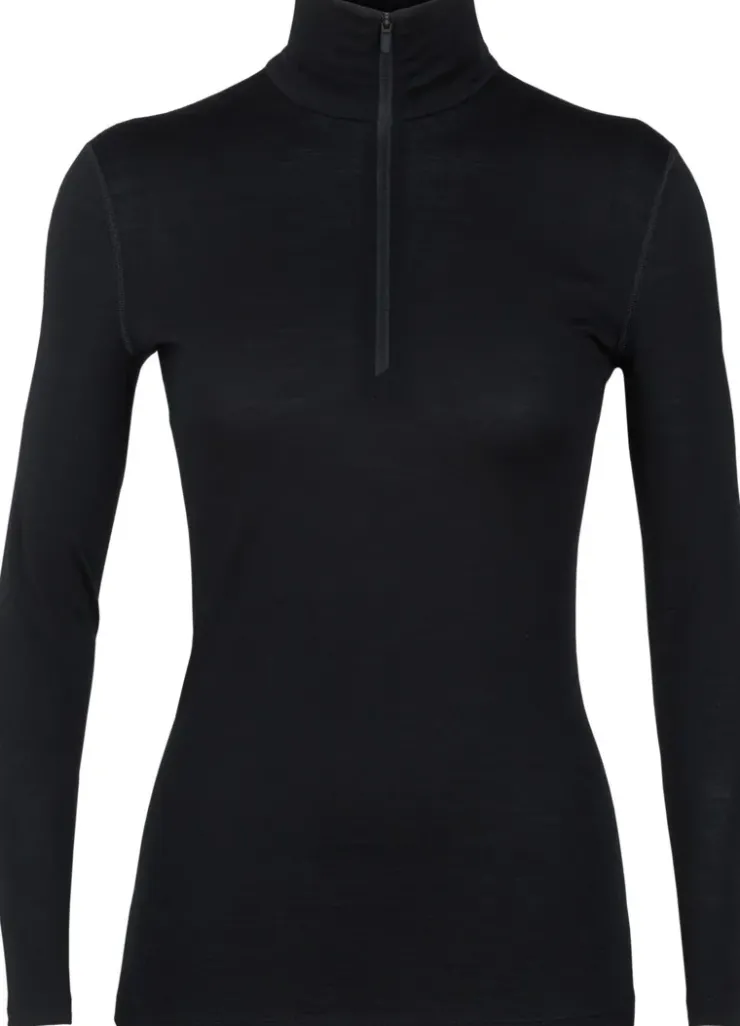 Icebreaker Womens 200 Oasis LS Half Zip Top - Black Clearance