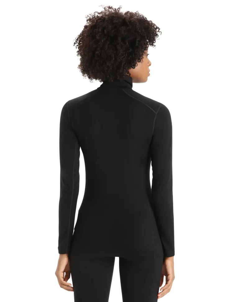 Icebreaker Womens 200 Oasis LS Half Zip Top - Black Clearance