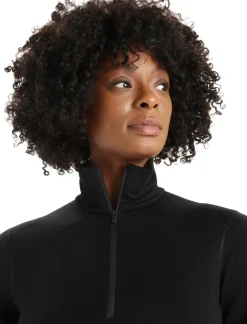 Icebreaker Womens 200 Oasis LS Half Zip Top - Black Clearance