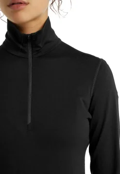 Icebreaker Womens 200 Oasis LS Half Zip Top - Black Clearance