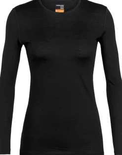 Icebreaker Womens 200 Oasis LS Crewe Top - Black New