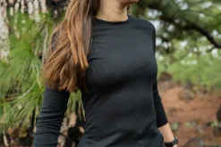 Icebreaker Womens 200 Oasis LS Crewe Top - Black New