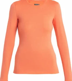 Icebreaker Womens 200 Oasis LS Crewe Top - Tang Sale