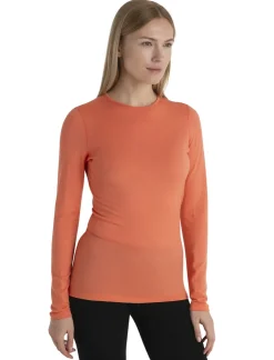 Icebreaker Womens 200 Oasis LS Crewe Top - Tang Sale