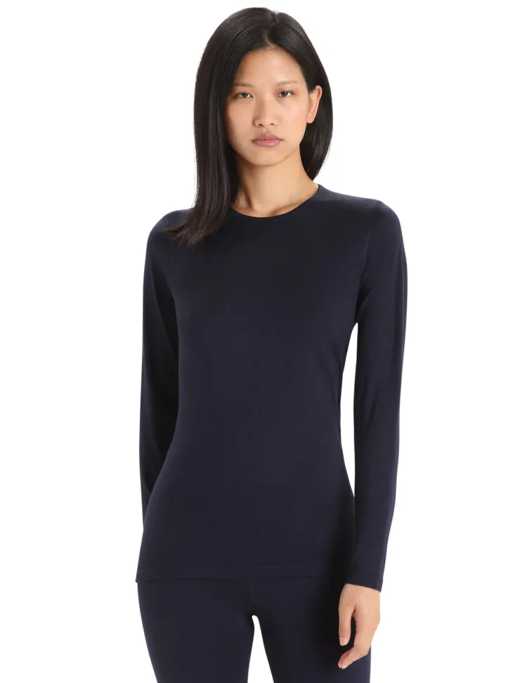 Icebreaker Womens 200 Oasis LS Crewe Top - Midnight Navy Clearance