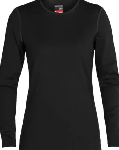 Icebreaker Womens 260 Tech Long Sleeved Crewe Top - Black Best