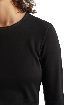 Icebreaker Womens 260 Tech Long Sleeved Crewe Top - Black Best