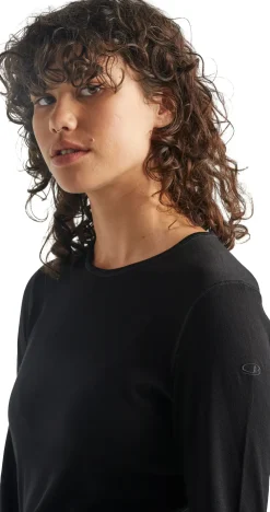 Icebreaker Womens 260 Tech Long Sleeved Crewe Top - Black Best