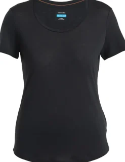Icebreaker Womens Merino 125 Cool-Lite Sphere III SS Scoop Tee - Black Fashion