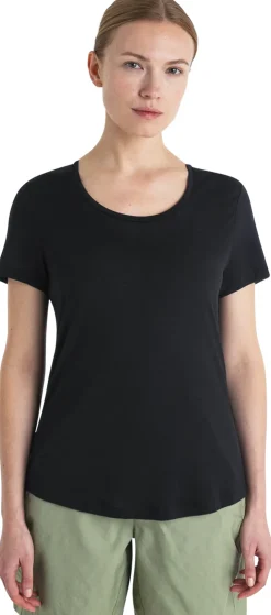 Icebreaker Womens Merino 125 Cool-Lite Sphere III SS Scoop Tee - Black Fashion