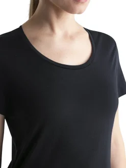 Icebreaker Womens Merino 125 Cool-Lite Sphere III SS Scoop Tee - Black Fashion