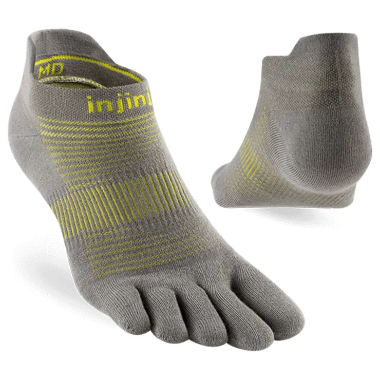 Injinji Mens Run Lightweight No Show Toe Socks - Neon Silver Online