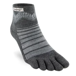 Injinji Unisex Outdoor Midweight Merino Mini Crew Toe Socks - Slate New