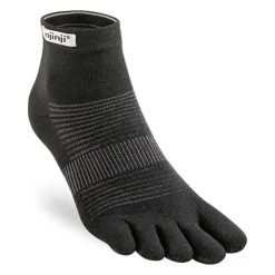 Injinji Unisex Run Lightweight Mini Crew Toe Socks - Black Hot
