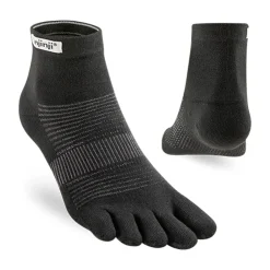 Injinji Unisex Run Lightweight Mini Crew Toe Socks - Black Hot